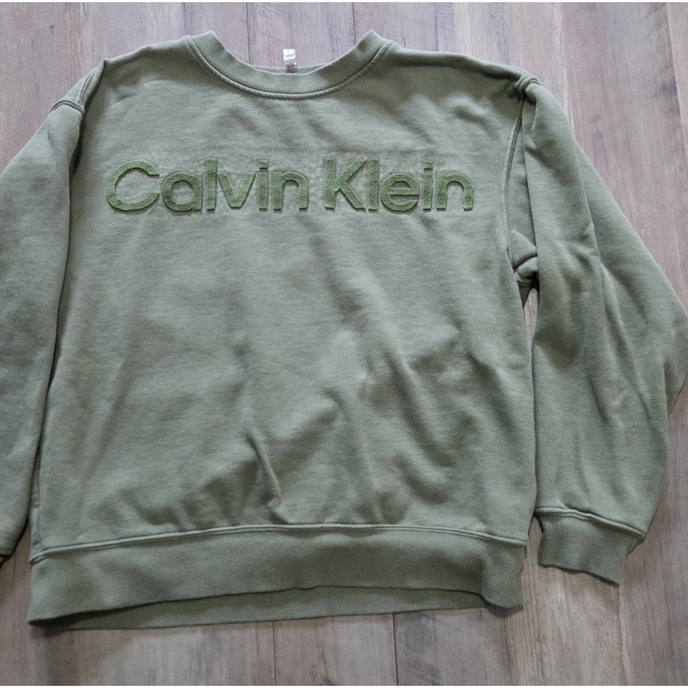 Calvin Klein Performance Olive Green Pullover Sweatshirt Women S